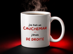 Tasse Antifa Wear J'ai fait un cauchemar j'étais de droite - studio fond noir halo rouge